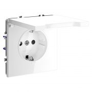 Розетка 1-м СП S70 16А с заземл. защ. шторки + крышка механизм бел. глянцевый Voltum VLS040301 VLS040301