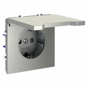 Розетка 1-м СП S70 16А с заземл. защ. шторки + крышка механизм сталь Voltum VLS040305 VLS040305