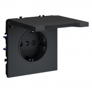 Розетка 1-м СП S70 16А с заземл. защ. шторки + крышка механизм графит Voltum VLS040307 VLS040307