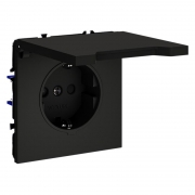 Розетка 1-м СП S70 16А с заземл. защ. шторки + крышка механизм черн. матов. Voltum VLS040308 VLS040308