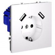 Розетка 1-м СП S70 16А с USB A+A с заземл. защ. шторки механизм бел. матов. Voltum VLS040402 VLS040402