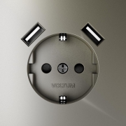 Розетка 1-м СП S70 16А с USB A+A с заземл. защ. шторки механизм шелк Voltum VLS040404 VLS040404