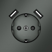 Розетка 1-м СП S70 16А с USB A+A с заземл. защ. шторки механизм титан Voltum VLS040406 VLS040406