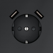 Розетка 1-м СП S70 16А с USB A+A с заземл. защ. шторки механизм графит Voltum VLS040407 VLS040407