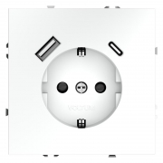 Розетка 1-м СП S70 16А с USB A+С с заземл. защ. шторки механизм бел. матов. Voltum VLS040502 VLS040502