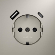 Розетка 1-м СП S70 16А с USB A+С с заземл. защ. шторки механизм кашемир Voltum VLS040503 VLS040503