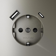 Розетка 1-м СП S70 16А с USB A+С с заземл. защ. шторки механизм шелк Voltum VLS040504 VLS040504