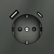 Розетка 1-м СП S70 16А с USB A+С с заземл. защ. шторки механизм титан Voltum VLS040506 VLS040506