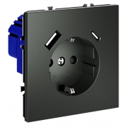 Розетка 1-м СП S70 16А с USB A+С с заземл. защ. шторки механизм титан Voltum VLS040506 VLS040506