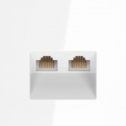 Розетка компьютерная 2-м СП S70 RJ45 + RJ45 кат.6 механизм бел. глянцевый Voltum VLS060201 VLS060201