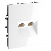 Розетка компьютерная 2-м СП S70 RJ45 + RJ45 кат.6 механизм бел. глянцевый Voltum VLS060201 VLS060201