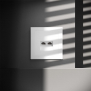 Розетка компьютерная 2-м СП S70 RJ45 + RJ45 кат.6 механизм бел. матов. Voltum VLS060202 VLS060202