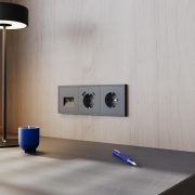 Розетка компьютерная 2-м СП S70 RJ45 + RJ45 кат.6 механизм графит Voltum VLS060207 VLS060207