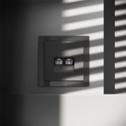 Розетка компьютерная 2-м СП S70 RJ45 + RJ45 кат.6 механизм черн. матов. Voltum VLS060208 VLS060208