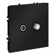Розетка телевизионная оконечная TV + SAT 2-м СП S70 механизм черн. матов. Voltum VLS060408 VLS060408