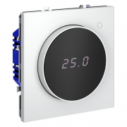 Терморегулятор электронный S70 с индикацией и датчиком для теплого пола механизм бел. матов. Voltum VLS070102 VLS070102
