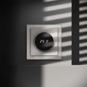 Терморегулятор электронный S70 с индикацией и датчиком для теплого пола механизм кашемир Voltum VLS070103 VLS070103