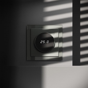 Терморегулятор электронный S70 с индикацией и датчиком для теплого пола механизм титан Voltum VLS070106 VLS070106