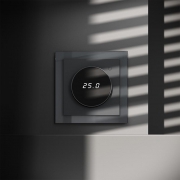 Терморегулятор электронный S70 с индикацией и датчиком для теплого пола механизм графит Voltum VLS070107 VLS070107