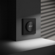 Терморегулятор электронный S70 с индикацией и датчиком для теплого пола механизм черн. матов. Voltum VLS070108 VLS070108