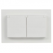 Розетка 2-м СП BRITE РСбш12-3-44-БрБ 16А в сборе IP44 с крышкой бел. IEK BR-R26-16-44-K01-F BR-R26-16-44-K01-F