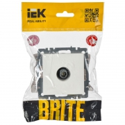 Розетка телевизионная оконечная TV СП Brite РТВ11-0-БрБ бел. IEK BR-A10-O-K01 BR-A10-O-K01