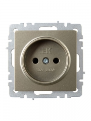 Розетка BRITE РС10-1-0-БрШ 10А без заземл. без защ. шторок шампань IEK BR-R10-10-K37 BR-R10-10-K37