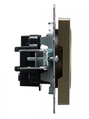 Розетка BRITE РС10-1-0-БрШ 10А без заземл. без защ. шторок шампань IEK BR-R10-10-K37 BR-R10-10-K37