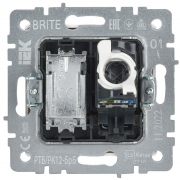 Розетка компьютерная + телевизионная 2-м Brite РТВ/РК12-БрБ RJ45 кат.5E + TV бел. IEK BR-AK20-1-K01 BR-AK20-1-K01