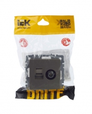 Розетка компьютерная + телевизионная 2-м Brite РТВ/РК12-БрШ RJ45 кат.5E + TV шампань IEK BR-AK20-1-K37 BR-AK20-1-K37