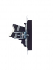 Розетка компьютерная двойная СП RJ45 кат.5E BRITE РК10-2-БрЧ черн. IEK BR-K20-1-K02 BR-K20-1-K02