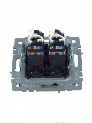 Розетка компьютерная двойная СП RJ45 кат.5E BRITE РК10-2-БрШ шампань IEK BR-K20-1-K37 BR-K20-1-K37