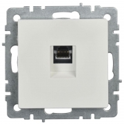 Розетка компьютерная СП RJ45 кат.5E BRITE РК10-БрБ бел. IEK BR-K10-1-K01 BR-K10-1-K01