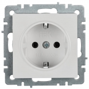 Розетка BRITE РС11-1-0-БрБ 16А с заземл. без защ. шторки бел. IEK BR-R11-16-K01 BR-R11-16-K01
