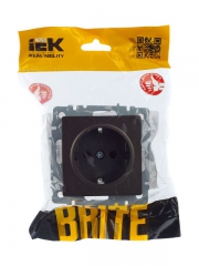 Розетка 1-м СП BRITE РС14-1-0-БрТБ 16А с заземл. защ. шторки бронза IEK BR-R14-16-K45 BR-R14-16-K45