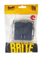 Выключатель 2-кл. СП BRITE ВС10-2-1-БрМ 10А с инд. маренго IEK BR-V20-1-10-K35 BR-V20-1-10-K35