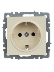 Розетка BRITE РС11-1-0-БрКр 16А с заземл. без защ. шторки беж. IEK BR-R11-16-K10 BR-R11-16-K10
