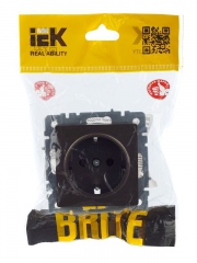 Розетка 1-м СП BRITE РС11-1-0-БрТБ 16А с заземл. без защ. шторки бронза IEK BR-R11-16-K45 BR-R11-16-K45