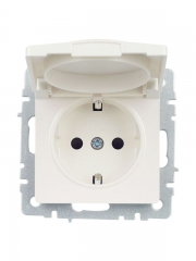 Розетка BRITE РСбш10-3-БрЖ 16А IP20 с заземл. защ. шторки с крышкой жемчуж. IEK BR-R16-16-K36 BR-R16-16-K36