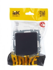 Розетка BRITE РСбш10-3-44-БрГ 16А IP44 с заземл. защ. шторки с крышкой графит IEK BR-R16-16-44-K53 BR-R16-16-44-K53