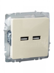 Розетка BRITE USB A+A 3.1А РЮ10-1-БрКр беж. IEK BR-U21-D31-K10 BR-U21-D31-K10