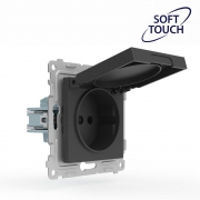 Розетка 1-м СП Pixel IP44 с заземл. с крышкой механизм карбон TOKOV ELECTRIC TKE-PX-R1ZSW1-C14-IP44 TKE-PX-R1ZSW1-C14-IP44