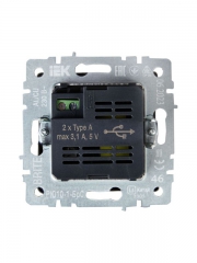 Розетка BRITE USB A+A 3.1А РЮ10-1-БрС сталь IEK BR-U21-D31-K46 BR-U21-D31-K46