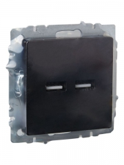 Розетка BRITE USB A+A 3.1А РЮ10-1-БрЧ черн. IEK BR-U21-D31-K02 BR-U21-D31-K02