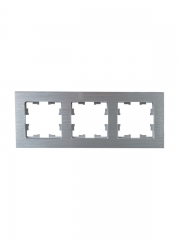 Рамка 3-м BRITE РУ-3-1-БрА металл алюм. IEK BR-M32-M-K47 BR-M32-M-K47