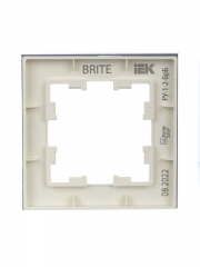 Рамка 1-м BRITE РУ-1-2-БрБ стекло бел. IEK BR-M12-G-K01 BR-M12-G-K01