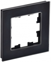 Рамка 1-м BRITE РУ-1-2-БрЧ стекло черн. IEK BR-M12-G-K02 BR-M12-G-K02