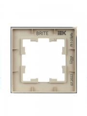Рамка 1-м BRITE РУ-1-2-БрВа стекло ванильн. IEK BR-M12-G-K10 BR-M12-G-K10