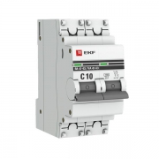 Выключатель авт. мод. 2п C 10А ВА 47-63 4.5кА PROxima EKF mcb4763-2-10C-pro mcb4763-2-10C-pro