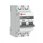 Выключатель авт. мод. 2п C 6А ВА 47-63 4.5кА PROxima EKF mcb4763-2-06C-pro mcb4763-2-06C-pro